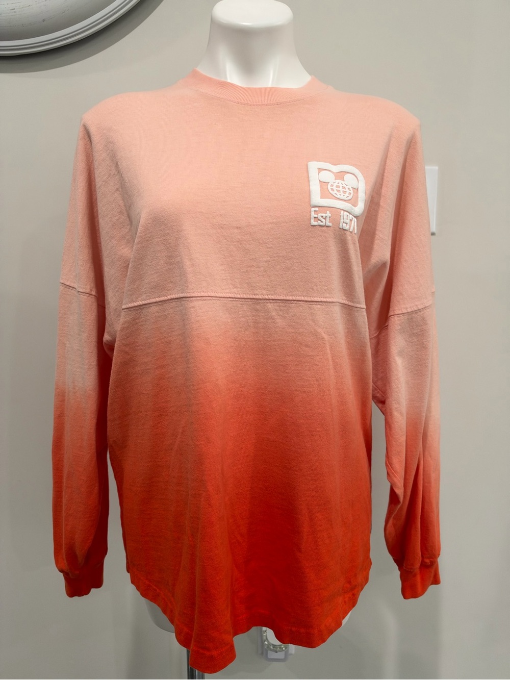 Walt Disney World Spirit Jersey Orange Ombré long sleeve women’s shirt small